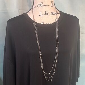 Vintage NY Silver Tone Layered Chain Necklace